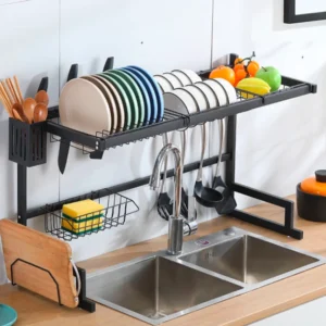 Rack Organizador de Cocina sobre Fregadero | Acero Inoxidable 85 cm Doble