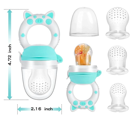 Chupete Frutero Bebé| Mordedor Silicona Anti-Ahogo con Caja Protectora