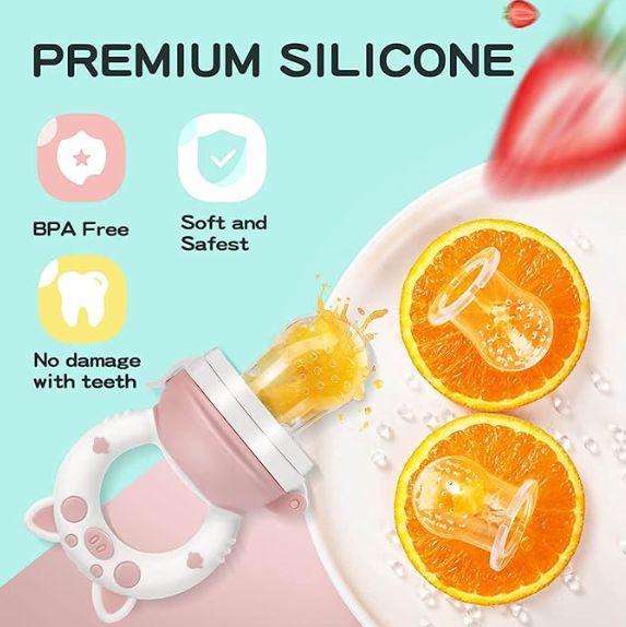 Chupete Frutero Bebé| Mordedor Silicona Anti-Ahogo con Caja Protectora
