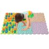 Tapetes Mat Sensoriales Cuadrados Letras Niños Set de 6 Piezas 25x25x1cm