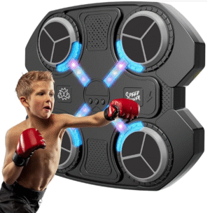 Gimnasio de Boxeo Musical Infantil Negra | Juego Interactivo de Reflejos con Bluetooth