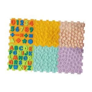 Tapetes Mat Sensoriales Cuadrados Letras Niños Set de 6 Piezas 25x25x1cm