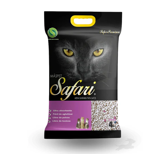 Arena_Sanitaria_Safari_4KG_Aroma_Lavanda_-_Mascota_Express-7662353 Arena para Gatos Safari Lavanda 4 kg | Bentonita Aglutinante Bajo Polvo