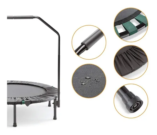 Trampolín Fitness Plegable | Bajo Impacto, Cama Elástica con Barra