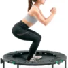 Trampolín Fitness Plegable | Bajo Impacto, Cama Elástica con Barra