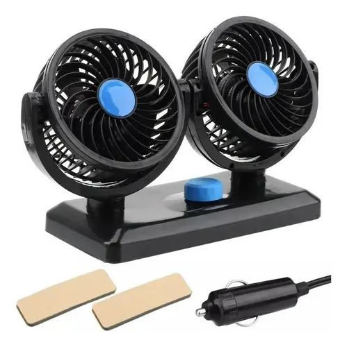 Ventilador Dúo Silencioso para Auto| Doble Flujo de Aire Portátil